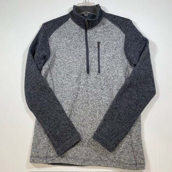 Woolrich Men's Marled Gray Pullover‎ Quarter Zip Sweater Adult Size Medium - Picture 1 of 9